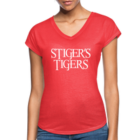Women's Tri-Blend V-Neck T-Shirt - heather red