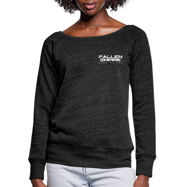 Women's Wideneck Sweatshirt Fallen Empire - heather black