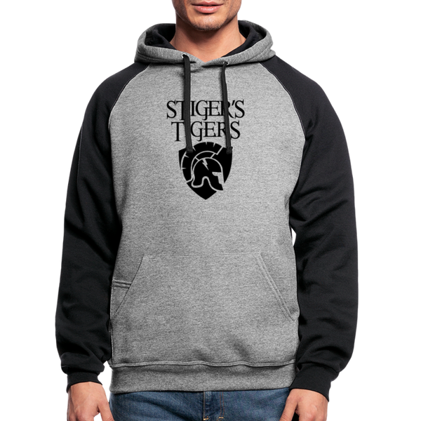 Colorblock Hoodie Stiger's Tigers Logo - heather gray/black