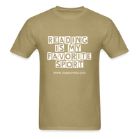 Unisex Classic T-Shirt Reading is my Favorite Sport - khaki