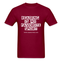 Unisex Classic T-Shirt Reading is my Favorite Sport - burgundy