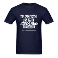 Unisex Classic T-Shirt Reading is my Favorite Sport - navy