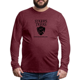 Men's T-Shirt Long Sleeve Logo - heather burgundy