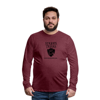 Men's T-Shirt Long Sleeve Logo - heather burgundy