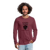 Men's T-Shirt Long Sleeve Logo - heather burgundy