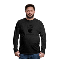 Men's T-Shirt Long Sleeve Logo - charcoal grey