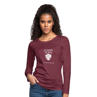 Women's T-Shirt Long Sleeve Logo - heather burgundy