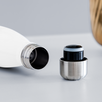 Insulated Stainless Steel Water Bottle Logo - white