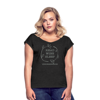 Women's Cuff T-Shirt Read Wine Sleep - heather black